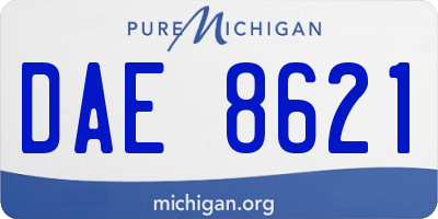 MI license plate DAE8621