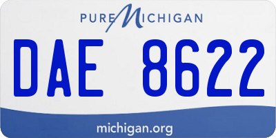 MI license plate DAE8622