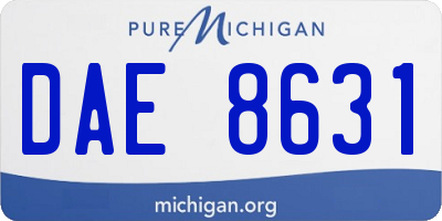 MI license plate DAE8631