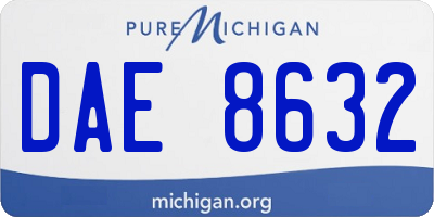 MI license plate DAE8632