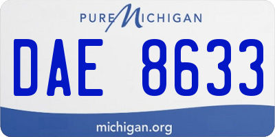 MI license plate DAE8633