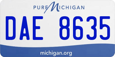 MI license plate DAE8635