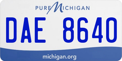 MI license plate DAE8640
