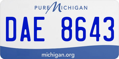 MI license plate DAE8643