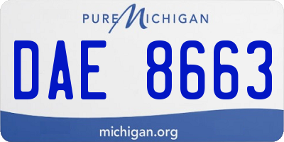 MI license plate DAE8663