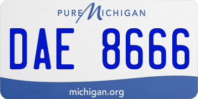 MI license plate DAE8666