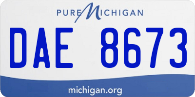 MI license plate DAE8673