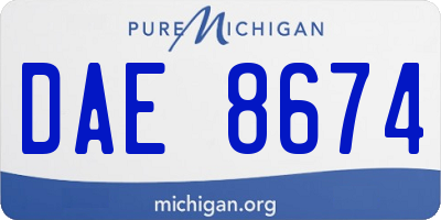 MI license plate DAE8674