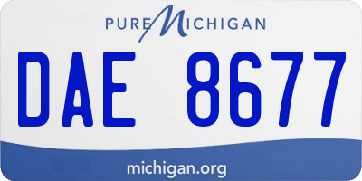 MI license plate DAE8677