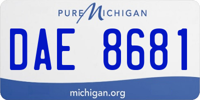 MI license plate DAE8681