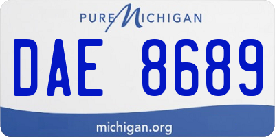 MI license plate DAE8689