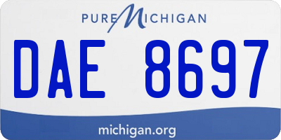 MI license plate DAE8697