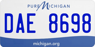 MI license plate DAE8698