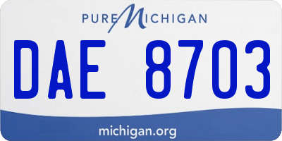 MI license plate DAE8703