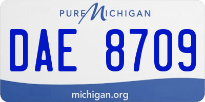 MI license plate DAE8709