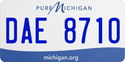 MI license plate DAE8710