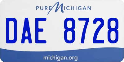 MI license plate DAE8728