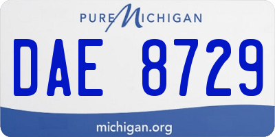 MI license plate DAE8729