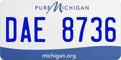 MI license plate DAE8736