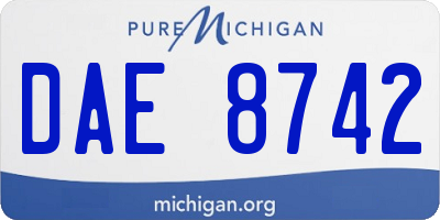 MI license plate DAE8742