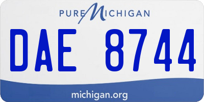 MI license plate DAE8744