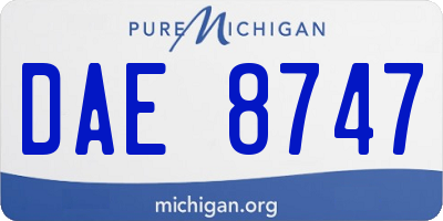 MI license plate DAE8747