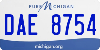 MI license plate DAE8754