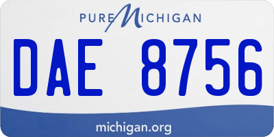 MI license plate DAE8756