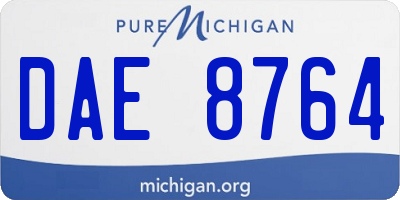 MI license plate DAE8764