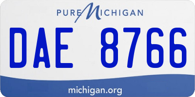 MI license plate DAE8766