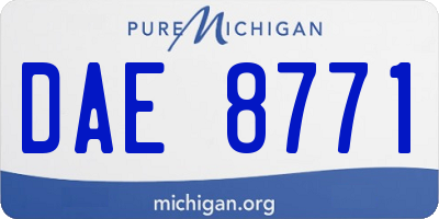 MI license plate DAE8771