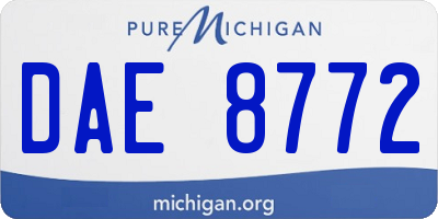 MI license plate DAE8772