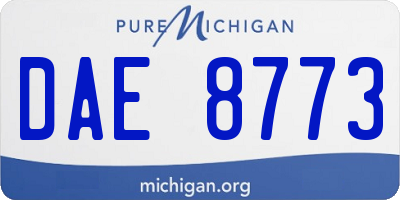 MI license plate DAE8773