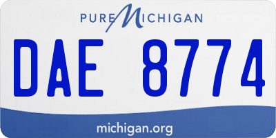 MI license plate DAE8774