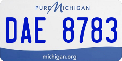 MI license plate DAE8783