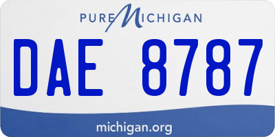 MI license plate DAE8787