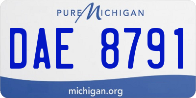 MI license plate DAE8791
