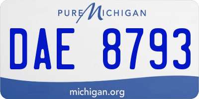MI license plate DAE8793
