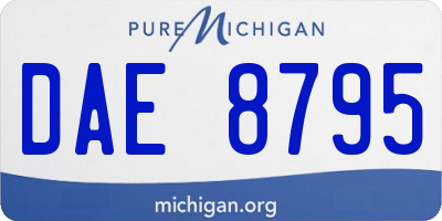 MI license plate DAE8795