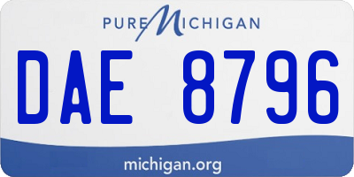 MI license plate DAE8796