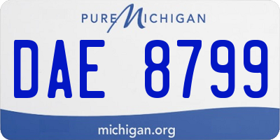 MI license plate DAE8799