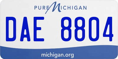 MI license plate DAE8804