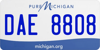 MI license plate DAE8808