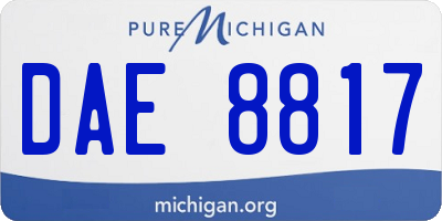 MI license plate DAE8817