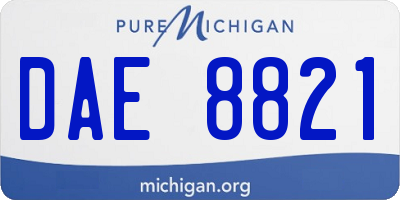 MI license plate DAE8821