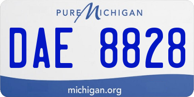 MI license plate DAE8828
