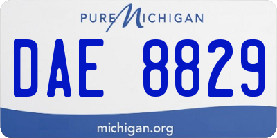 MI license plate DAE8829