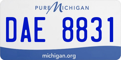 MI license plate DAE8831