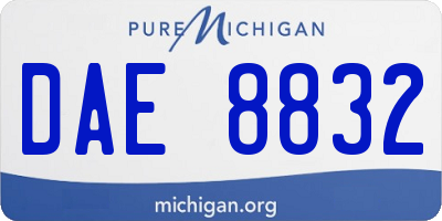 MI license plate DAE8832