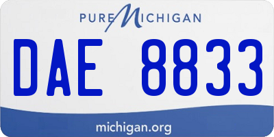 MI license plate DAE8833